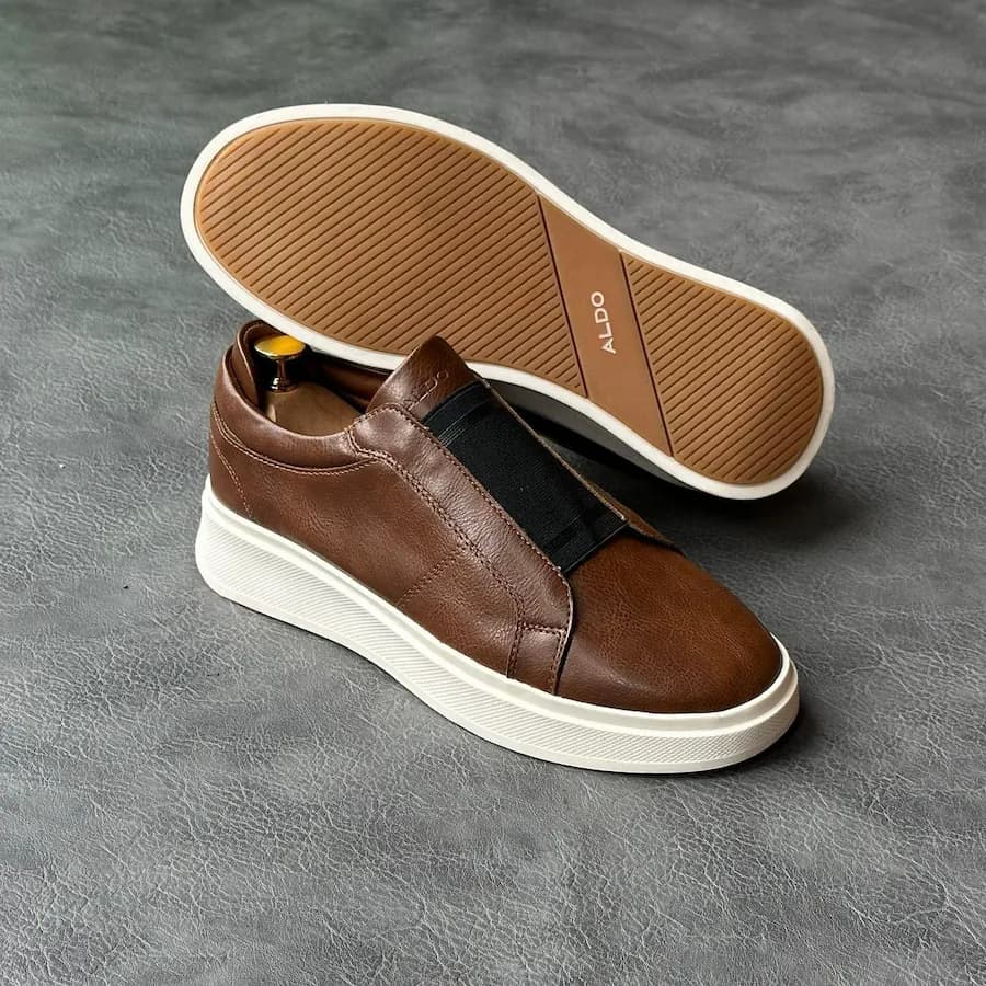 Dark Brown Luxe Minimal Sneakers alternate view