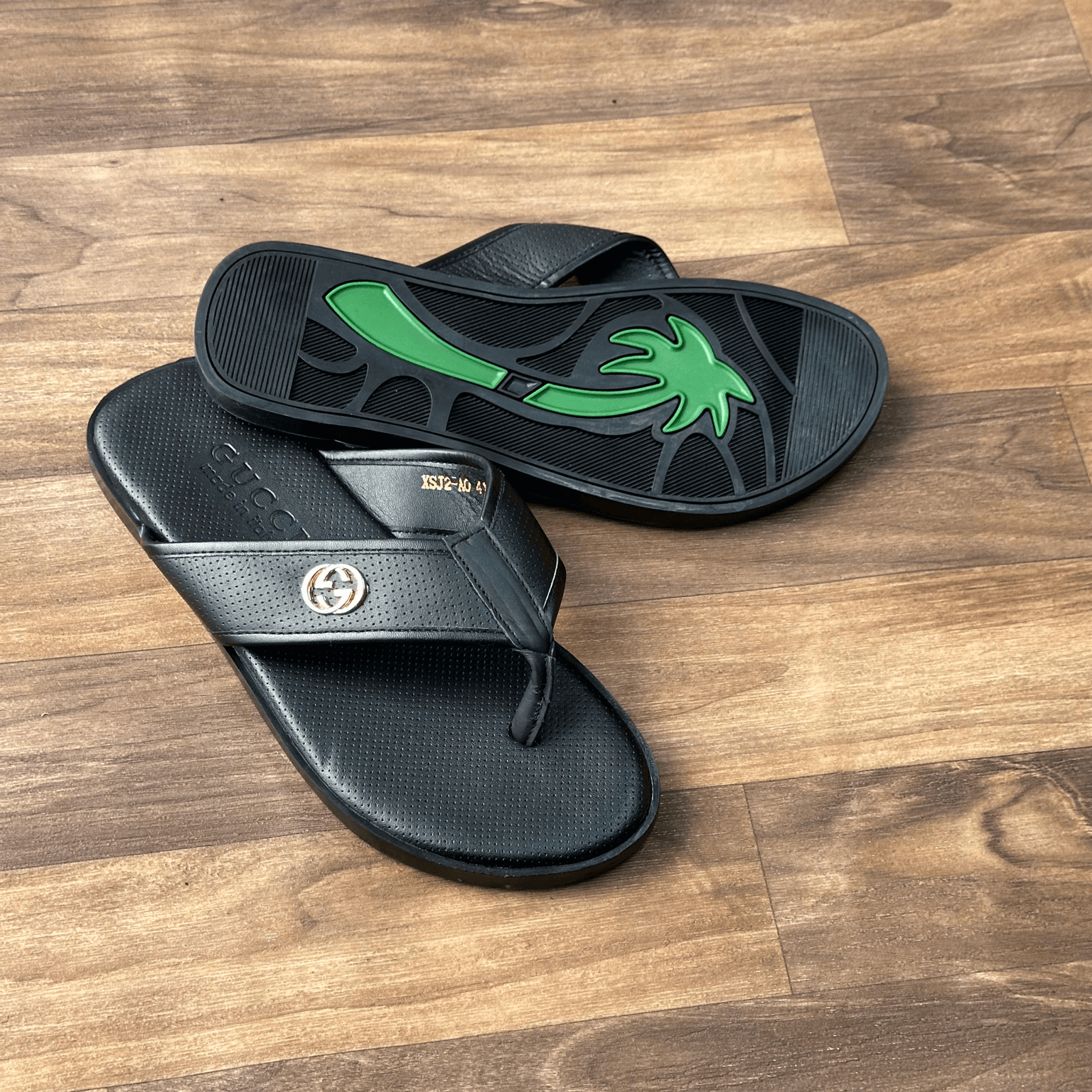 Midnight Black Luxury Flip-Flops