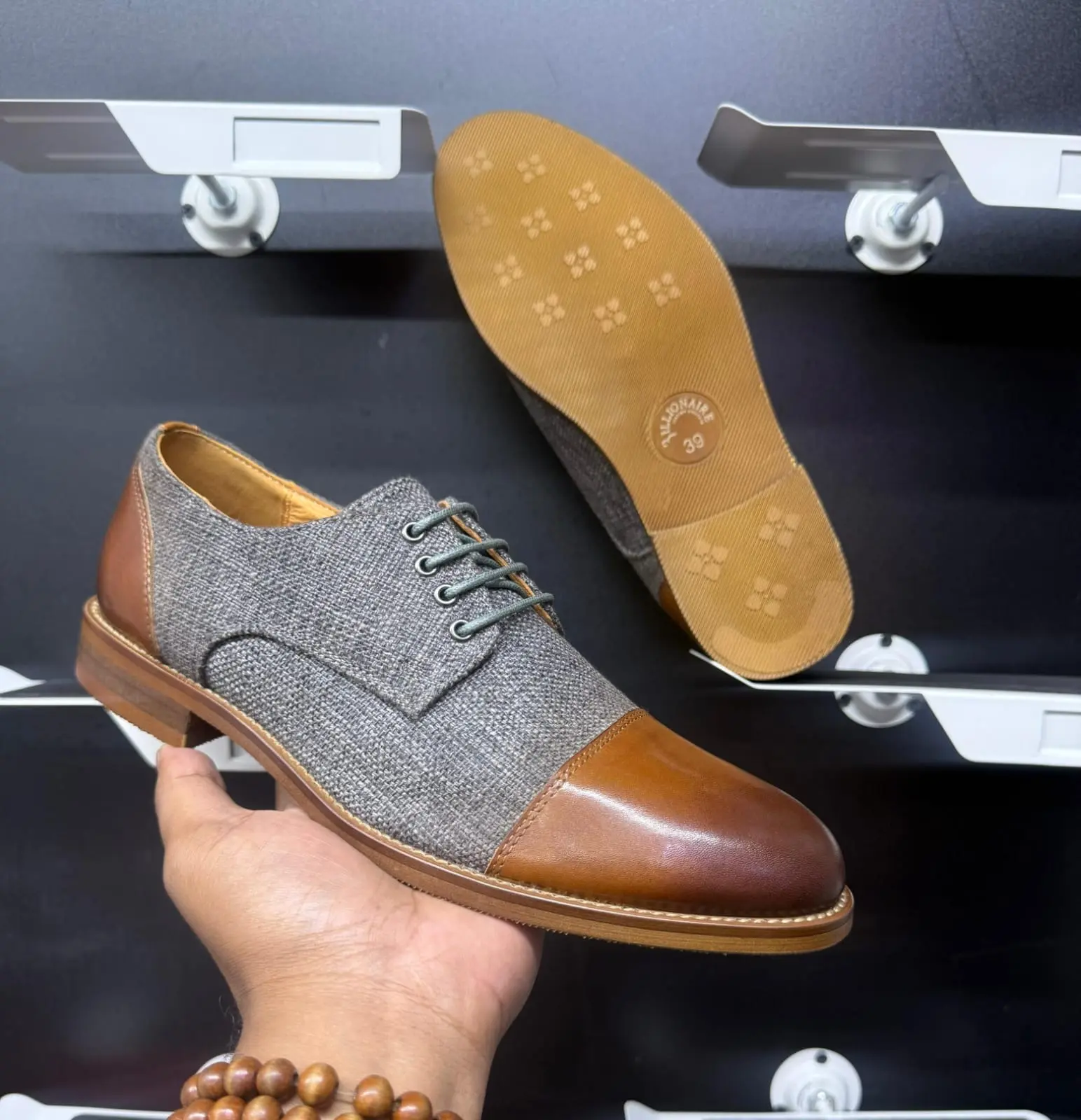 Billionaire Woven Cap Toe Derby Grey alternate view